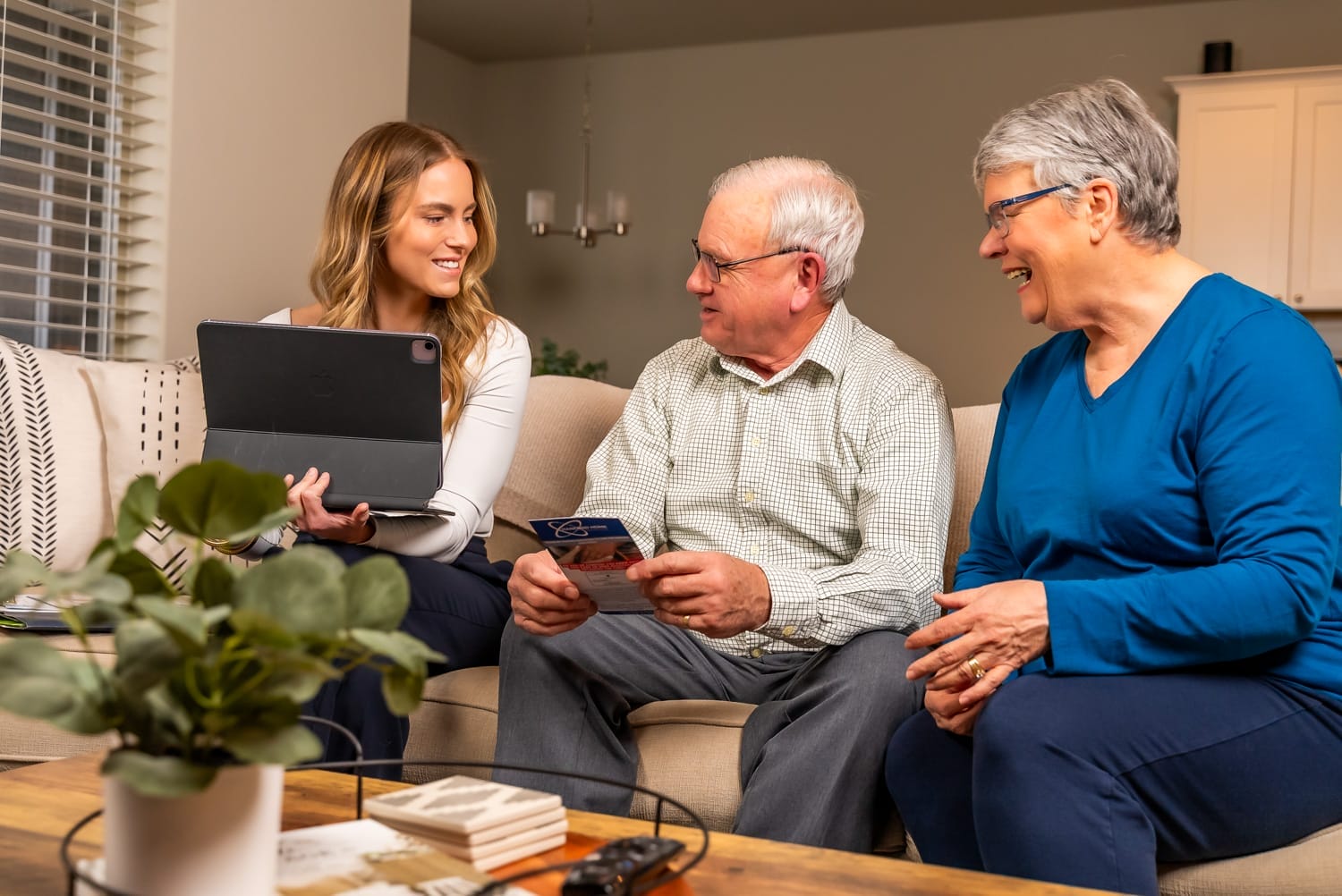 explaining Hanford Home Health services to former Hanford workers