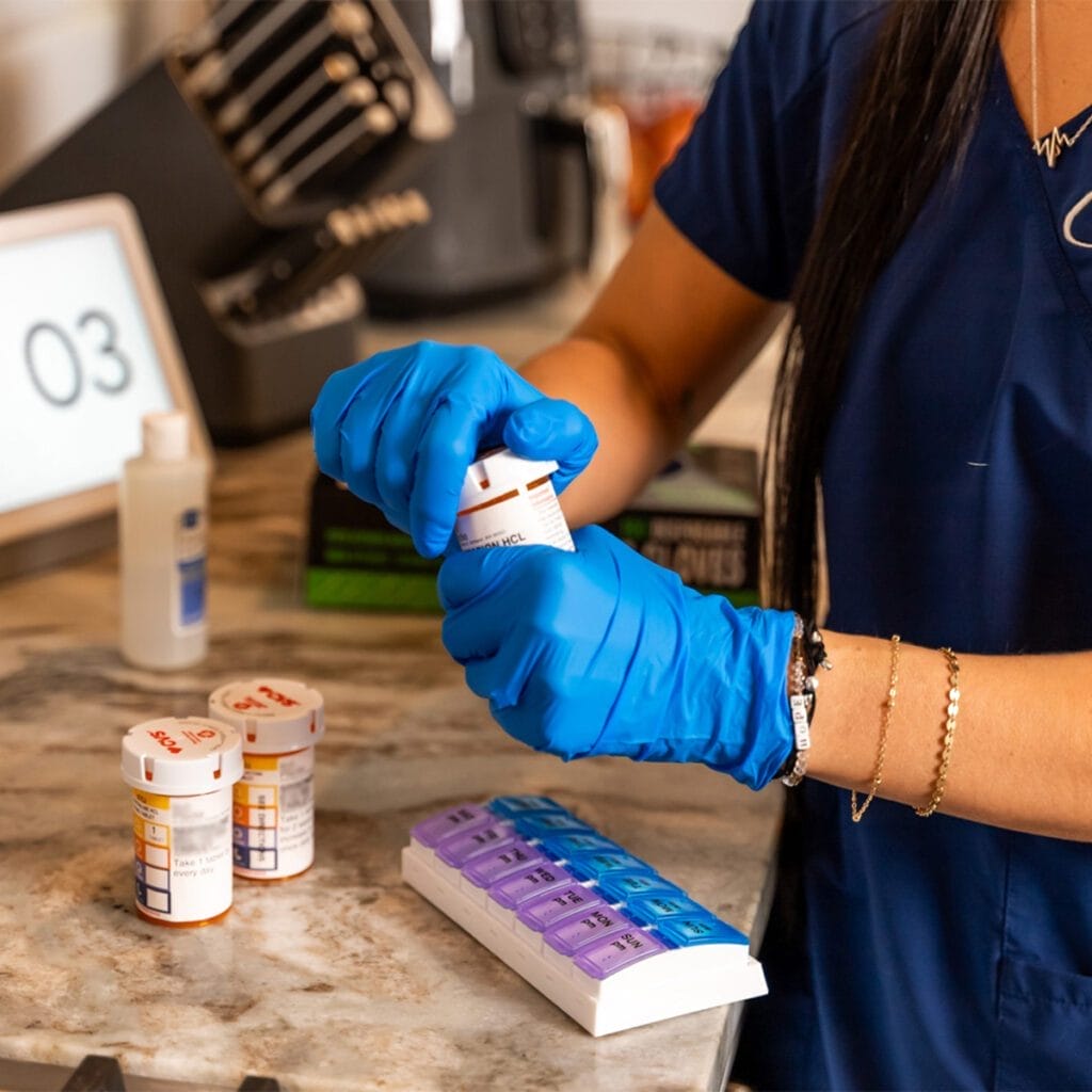 nurse dispensing medication